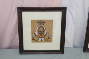 Little Girl by Gerda Christoffersen Signed Lithograph , FramedSingle Matte