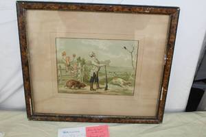 After The Shot by Bensell Signed Lithograph Print , FramedDouble Matte