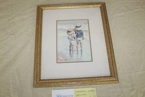Kids On The Beach by Edward Van Gothem Signed Print , FramedSingle Matte