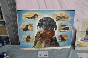 Field Champion Rips Bingo 1952-1956 National Qualifier Art , Unframed