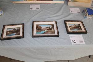 River Through the Mountain Framed and Matted 3-piece Set