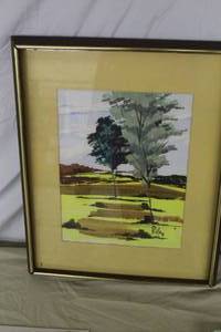 Trees by Padilla Signed Original Acrylic Art , FramedSingle Matte