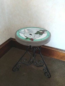 End TablePlant Stand with Stained Glass Top