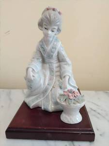 Asian Figurine on Wood Base