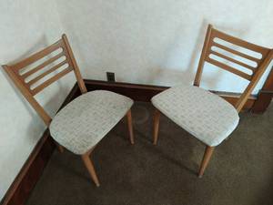 Pair of MCM Chairs with Slat Back