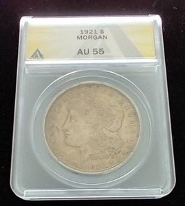 1921 Morgan Dollar - AU55