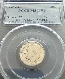 1959-D Roosevelt Dime - MS66FB