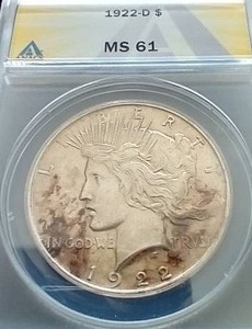 1922-D Peace Dollar - MS61