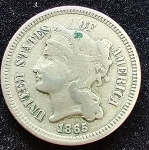 1865 3 Cent Coin
