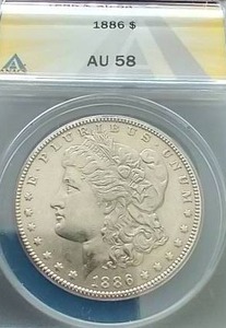 1886 Morgan Dollar - AU58
