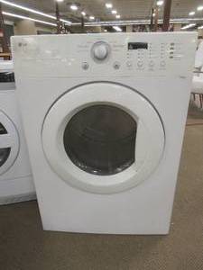 lot 836 image: LG DLG1320W 7.0 Cu. Ft. Super Capacity Front Control Gas Dryer, DLG1320. Not Tested.