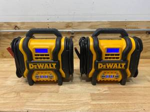 lot 71 image: DEWALT 1600 Peak Amp Portable Car Jump Starter with 120 PSI Digital Air Compressor and 500-Watt Inverter