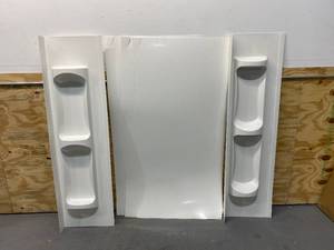 lot 85 image: MANSFIELD Fulton 31.75-in W x 59-in H x 60.5-in L 5-Piece White High-impact Polystyrene Bathtub Back Wall Panel