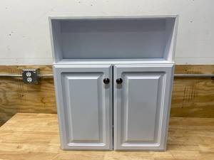 lot 38 image: GLACIER BAY 23-18 in. W x 27-78 in. H Framed Surface-Mount Bathroom Medicine Cabinet in White