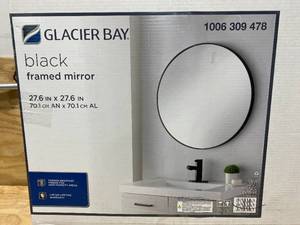 lot 40 image: GLACIER BAY Black Framed Mirror (27.6 inches)