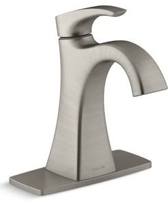 lot 27 image: KOHLER Maxton Brushed Nickel 1-Handle 4-in centerset WaterSense Bathroom Sink Faucet with Drain with Deck Plate