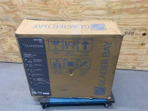 lot 102 image: GLACIER BAY 2-piece 1.1 GPF1.6 GPF High Efficiency Dual Flush Complete Elongated Toilet in White, Seat Included (Missing Tank Cover)