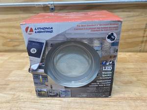 lot 110 image: LITHONIA LIGHTING Matte White 6-in 720-Lumen Warm White Round Dimmable LED Recessed Downlight