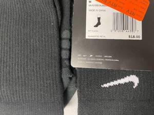 lot 18 image: 5 Pack NIKE Adult Black Crew Socks. 