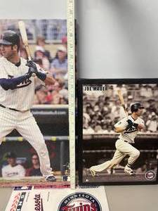 lot 60 image: Lot of Minnesota Twins Joe Mauer Matted Photos and Decals