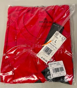 lot 21 image: NEW Adidas Mens Classic Tee Red Size M