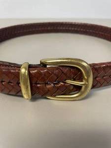 lot 87 image: Coach Designer Brown Braided Belt.