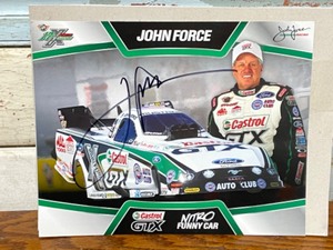 lot 16 image: Autographed John Force cardTribute to Dale Earnhardt JR