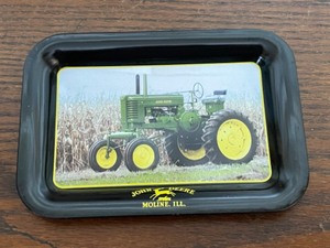 lot 29 image: John Deere Tray, Collectors Spoon, Shot Glasses, Belt Buckle, Pocket Knife, Watch and Night Light (2)
