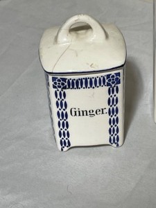 lot 34 image: Antique German Kitchen Canister Set with Lids