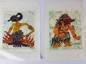 lot 28 image: Pair of Vintage Batik Art