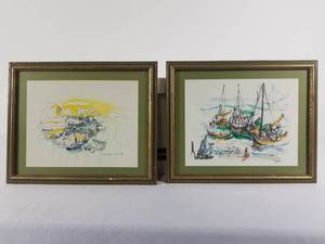 lot 23 image: Ink and Watercolor (2 Originals)