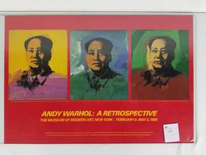 lot 83 image: Poster Lot 12 Pcs Includes 2-Warhol Moma, 1-Jasper Johns & more