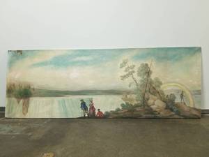 lot 115 image: Massive 10 foot long Oil on Canvas Mural