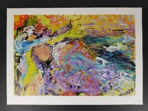 lot 131 image: Rita Asfour Purple Strokes Print