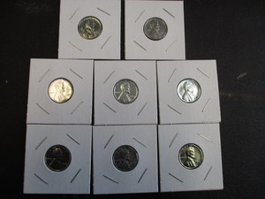 30a. Lot of (8) 1943-P WWII Steel Emergency Issue Pennies - High Quality and Beautiful