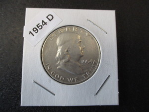 36. 1954-D Franklin Silver Half Dollar