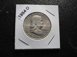 37. 1954-D Franklin Silver Half Dollar