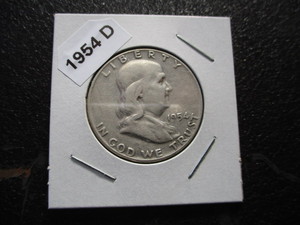 38. 1954-D Franklin Silver Half Dollar