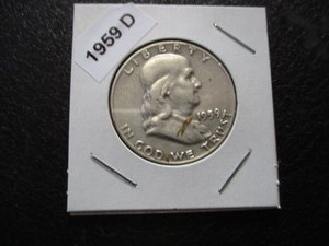 40. 1959-D Franklin Silver Half Dollar