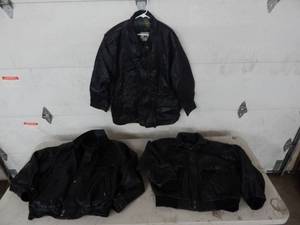 3-Leather Jackets, 2-Wilsons LXL, 1-Burks Bay XL