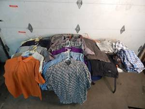 Mens Clothes Size L & Suitcase