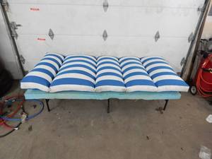 Folding Steel Camp Cot With Foam Mattress Pad & Bed Cushion