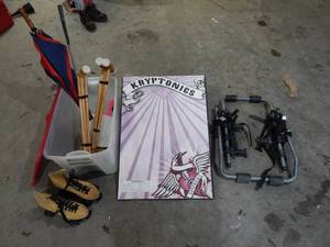 Bike Ramp, Bike Rack, Roller Skates & Other Outdoor Items