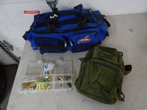 2-Fishing Bags & Tackle Box With Tackle