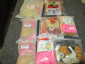 8 packages with balloons...