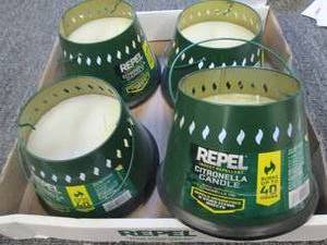 lot of 4 repel citronella candles ...