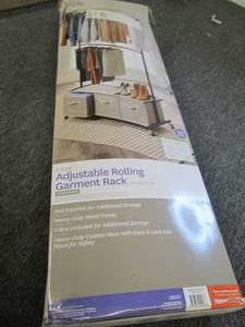 2-tier adjustable rolling garment r...