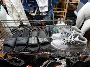 Nike Air Force Size 12, Ugg Slides Size 13, Nike Slides Size 14