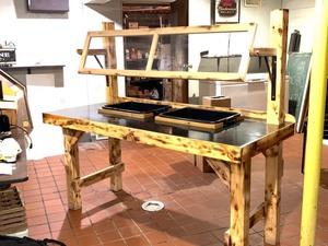 Salad Bar with Sneeze Guard and Two Food Tubs with Drains