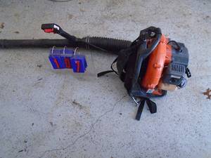Husquevarna back pack blower. Turns over. Untested from clean estate. As shown.